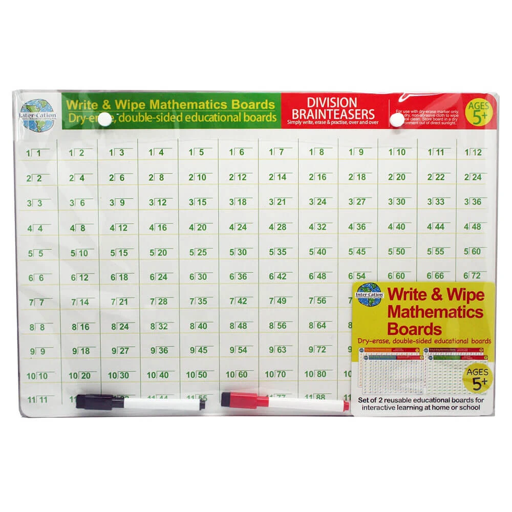 Write & Wipe Mathematics Boards Set Of 2 1 Write & Wipe Mathematics Boards Set Of 2