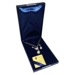 Sparkling Necklace & Earrings With Pearl & Swarovski