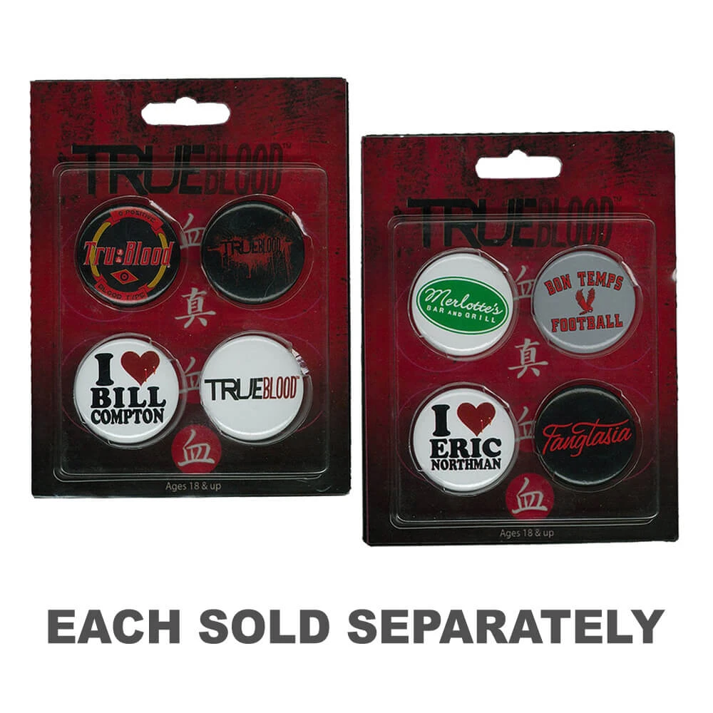 True Blood Pin Set Of 4 1 True Blood Pin Set Of 4