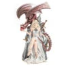 White Queen On Throne With Dragon Figurine