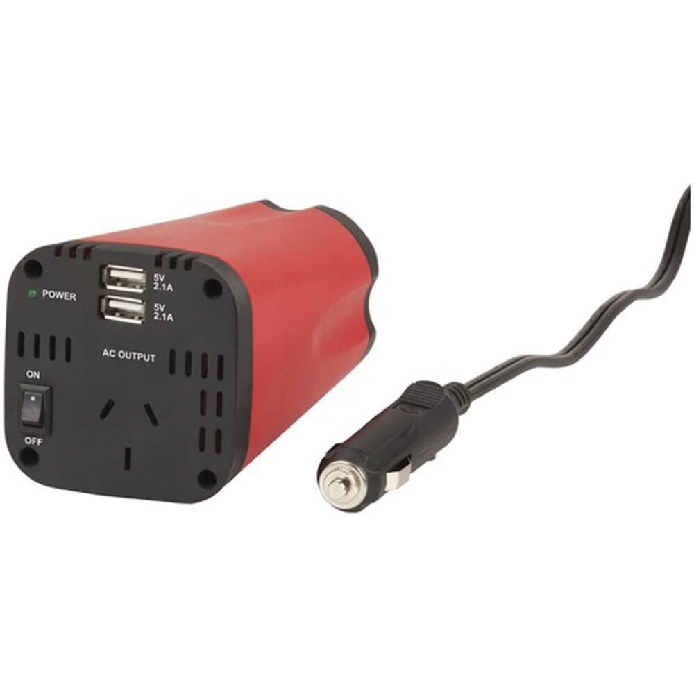 150W Cup-Holder Inverter W/ Dual USB Charging 1 150W Cup-Holder Inverter W/ Dual USB Charging