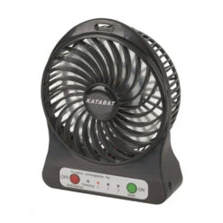 Mini USB Rechargeable Fan W/ LED Light (Black)