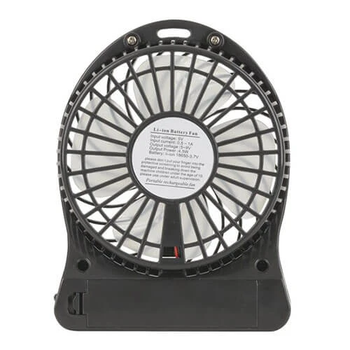 Mini USB Rechargeable Fan W/ LED Light (Black) 2 Mini USB Rechargeable Fan W/ LED Light (Black) - Image 2