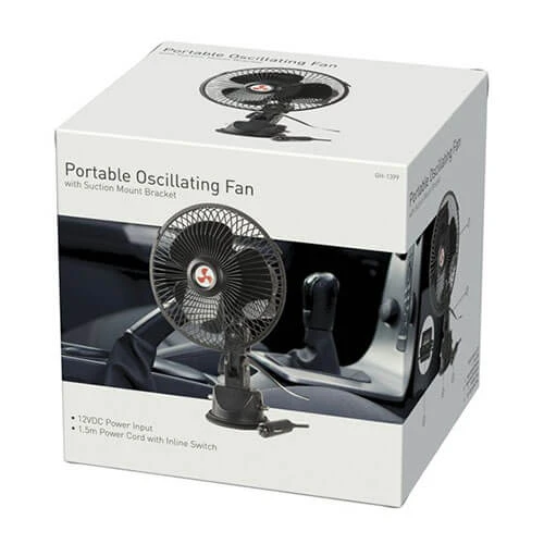 12VDC Oscillating Fan W/ Suction Mount Bracket 2 12VDC Oscillating Fan W/ Suction Mount Bracket - Image 2