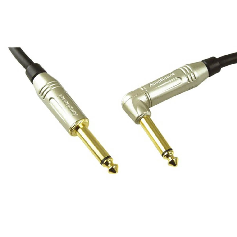 6m Amphenol 6.5mm Jack Plugs 1x Right Angle For Instruments 1 6m Amphenol 6.5mm Jack Plugs 1x Right Angle For Instruments