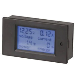 Power Meter W/ Built-In Shunt & LCD Disp (100A 6.5-100V DC)