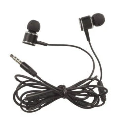 Aluminium Earphones Stereo 3.5mm W/ Mic/Vol Control (Black)