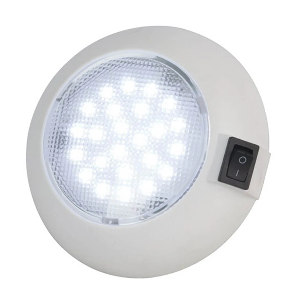 Dome Type LED Light And Switch (115mm White And Red) 1 Dome Type LED Light And Switch (115mm White And Red)