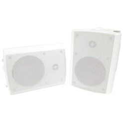 4" Indoor Outdoor 2-way Adjustable Speaker W/ Mount (White)