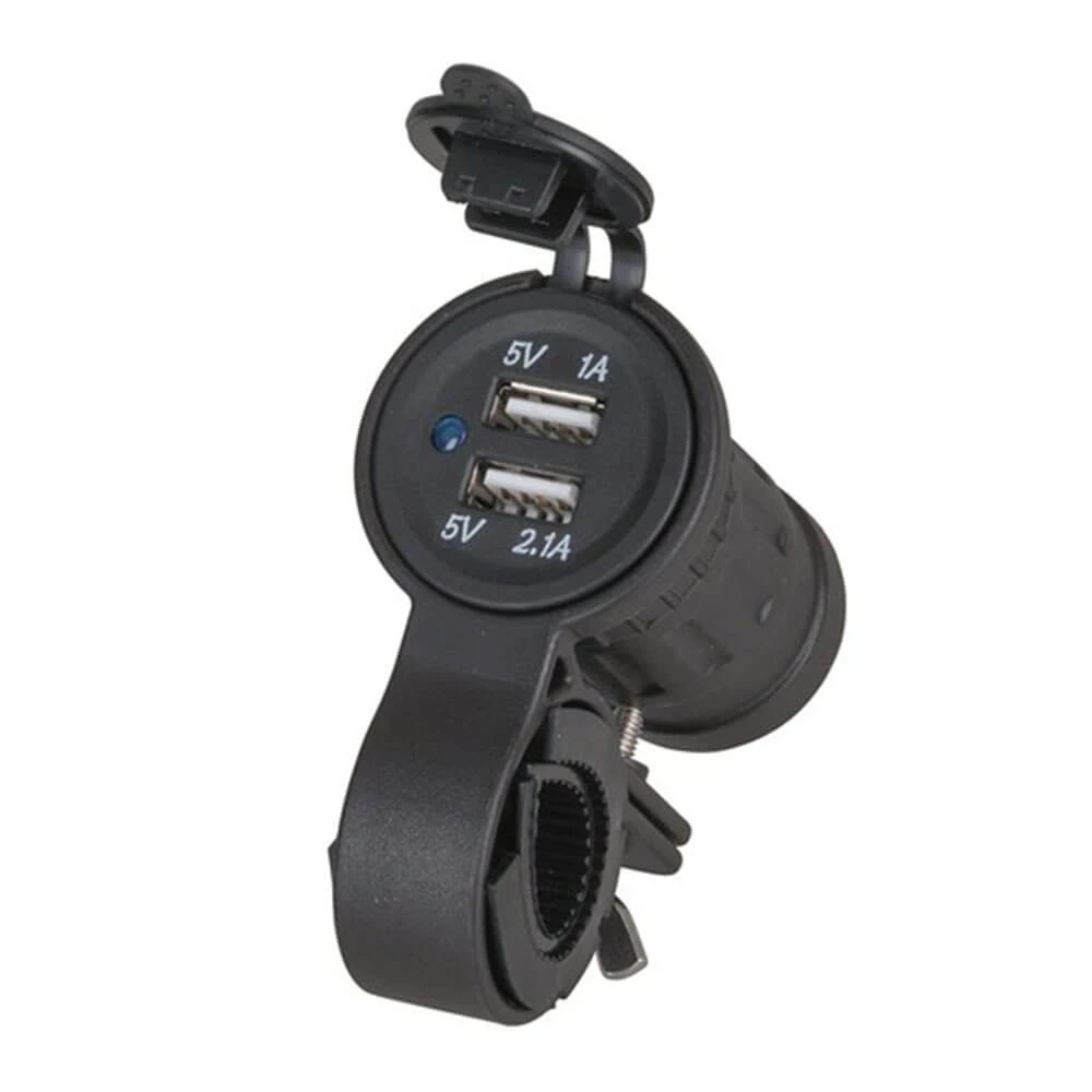 Motorcycle Dual USB Socket Mount 1 Motorcycle Dual USB Socket Mount