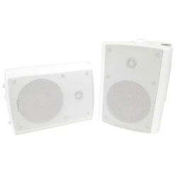 6.5" Indoor Outdoor 2way Adjustable Speaker W/ Mount (White)