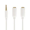 3.5mm Aud Jack To 2 X 3.5 Ster Skt Aud Cabl Splitter (0.2m)