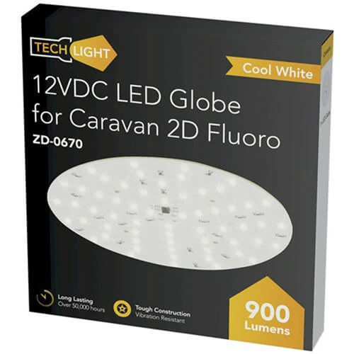 LED Replacement For Caravan 2D Flouro Globe (12VDC White) 2 LED Replacement For Caravan 2D Flouro Globe (12VDC White) - Image 2