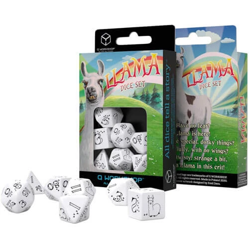 Bright Llama Dice Set (White & Black) 2 Bright Llama Dice Set (White & Black) - Image 2