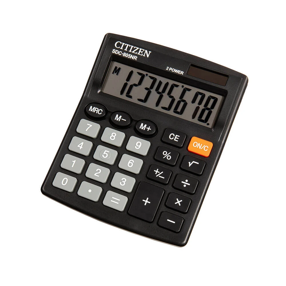Citizen 8 Digit Mini Desktop Calculator SDC805BX (Black) 1 Citizen 8 Digit Mini Desktop Calculator SDC805BX (Black)