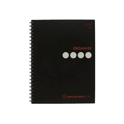 Whitelines Spiral 4 Subject Notebook A4 Black (240 Pages) 3 Whitelines Spiral 4 Subject Notebook A4 Black (240 Pages) - Image 3