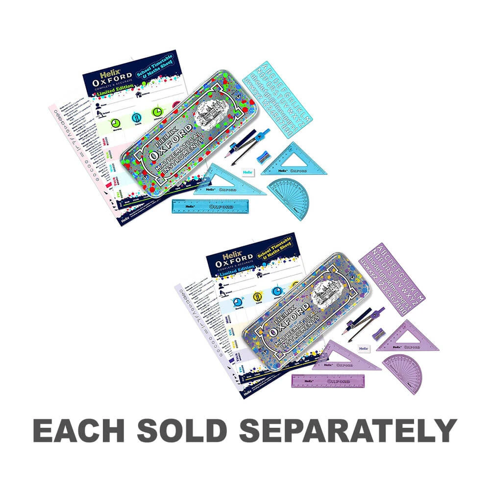 Helix Oxford Splash International Math Set (9pcs) 1 Helix Oxford Splash International Math Set (9pcs)